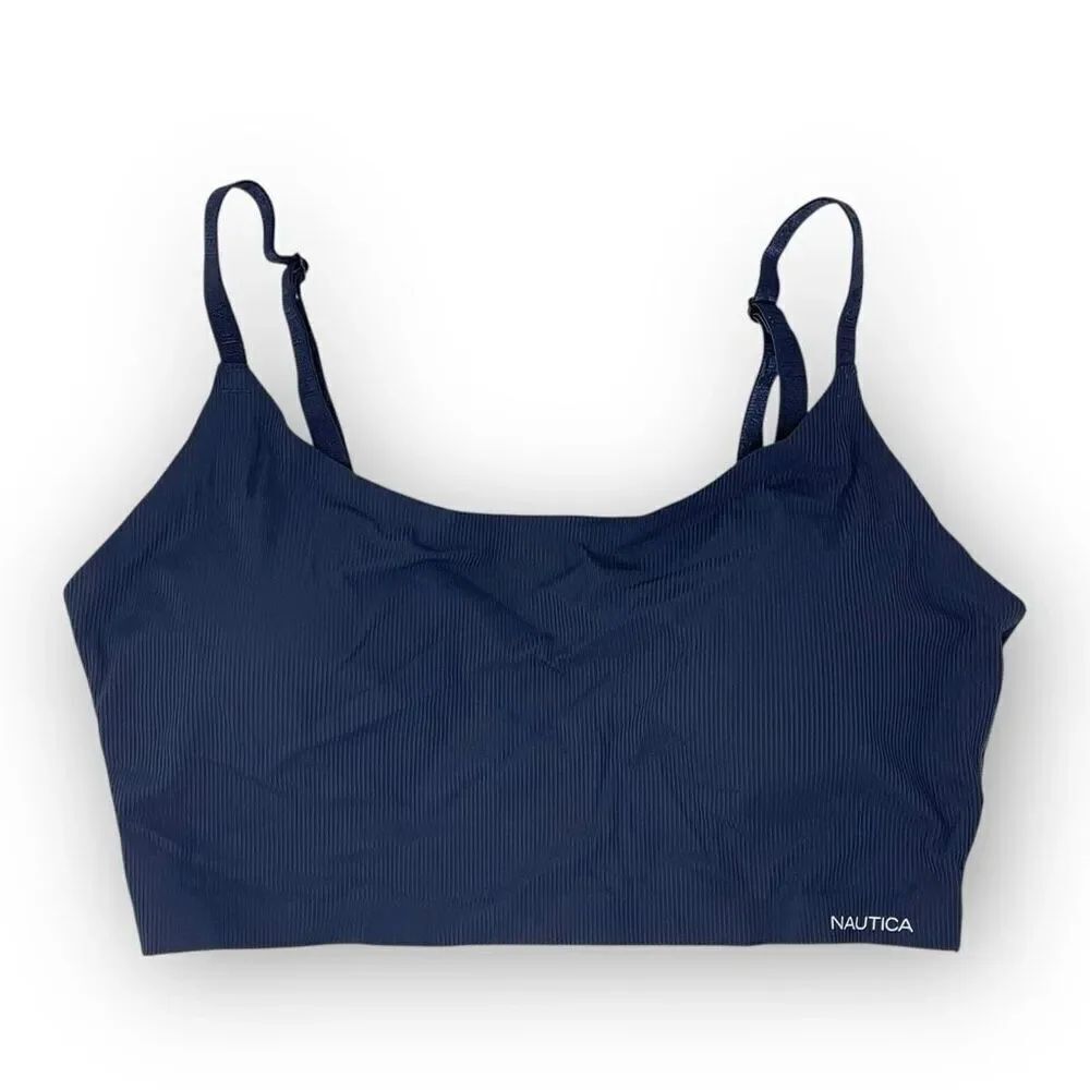 Nautica Intimates Bra Bralette Seamless Blue Soft Lounge Women’s Size Medium